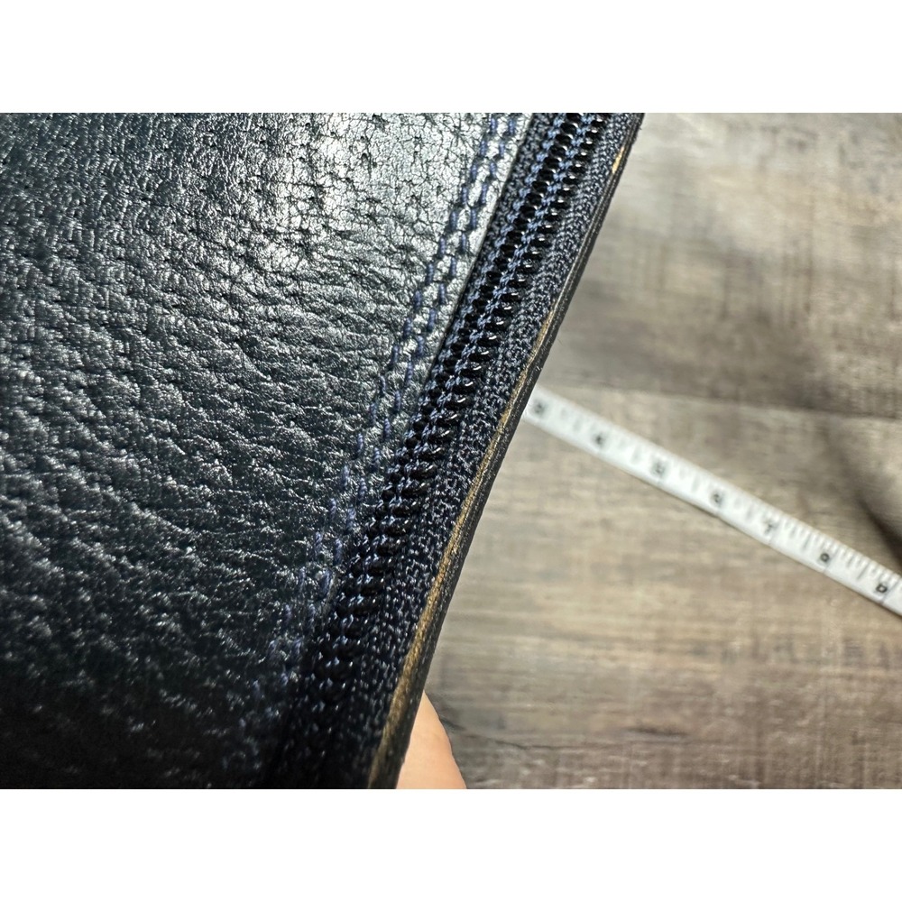 Gucci Vintage GG Supreme Monogram Crossbody Bag Navy Blue Leather Trim Italy - Picture 13 of 16